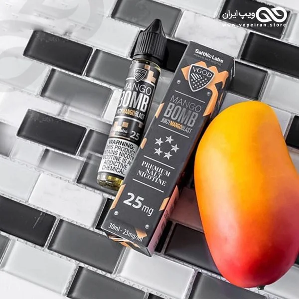 معرفی بهترین جویسهای میوهای در بازار vgod saltnic mangobomb ejuice